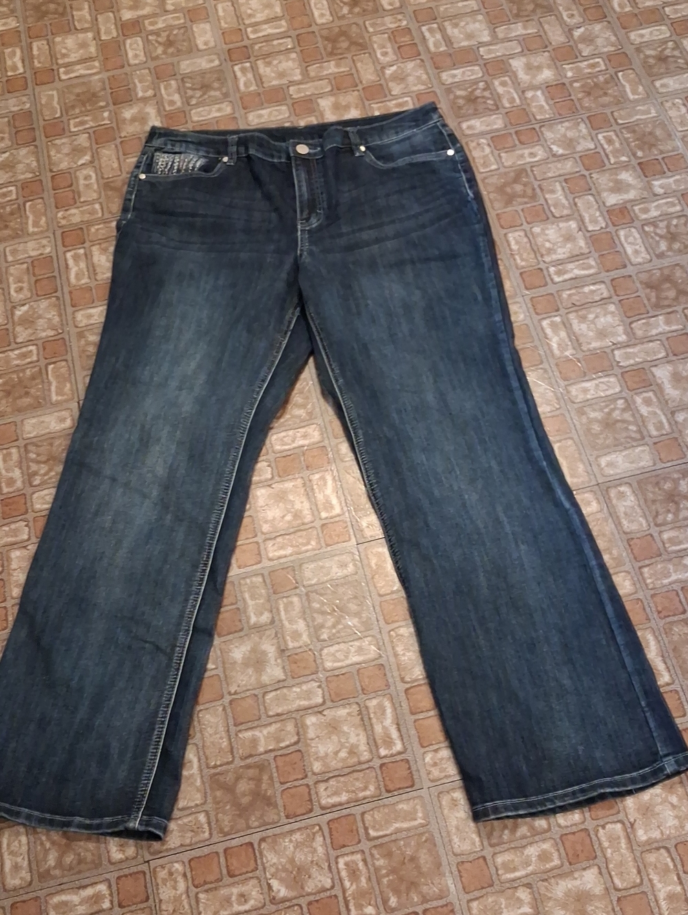 Christopher & Banks Dark Blue Wide-Leg Jeans